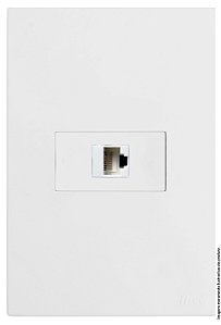 CJ RJ45 CAT5 (INTERNET) 4X2 HORIZONTAL - RECTA BRANCO SATIN FOSCO