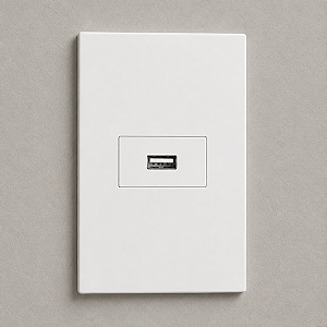 CJ ENTRADA USB 2.A HORIZONTAL 4X2 - RECTA BRANCO SATIN FOSCO