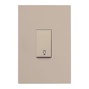 CJ INTERRUPTOR PULSADOR DE MINUTERIA 4X2 - RECTA AREIA SATIN FOSCO
