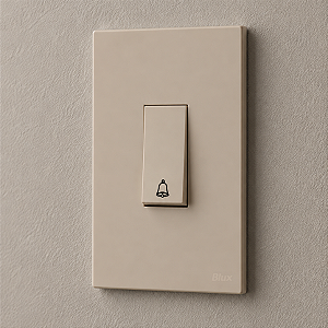 CJ INTERRUPTOR PULSADOR DE CAMPAINHA VERTICAL 4X2 - RECTA AREIA SATIN FOSCO