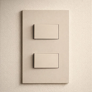 CJ INTERRUPTOR DUPLO PARALELO 4X2 - RECTA AREIA SATIN FOSCO