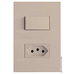 CJ INTERRUPTOR PARALELO + TOMADA 20A 4X2 - RECTA AREIA SATIN FOSCO