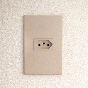 CJ TOMADA 10A HORIZONTAL 4X2 - RECTA AREIA SATIN FOSCO