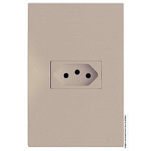 CJ TOMADA 10A HORIZONTAL 4X2 - RECTA AREIA SATIN FOSCO