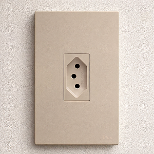 CJ TOMADA 10A VERTICAL 4X2 - RECTA AREIA SATIN FOSCO