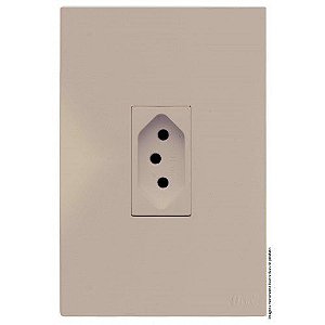 CJ TOMADA 20A VERTICAL 4X2 - RECTA AREIA SATIN FOSCO