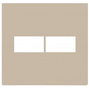 PLACA P/ 2 MODULOS COM SUPORTE 4X4  -  RECTA AREIA SATIN FOSCO