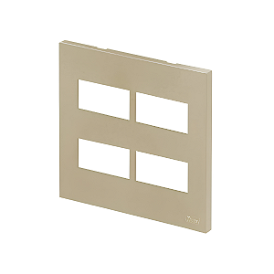 PLACA P/ 4 MODULOS SEPARADOS COM SUPORTE 4X4 - RECTA AREIA SATIN FOSCO
