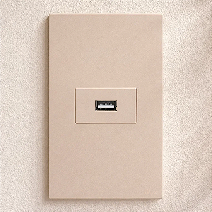 CJ ENTRADA USB 2.A HORIZONTAL 4X2 - RECTA AREIA SATIN FOSCO
