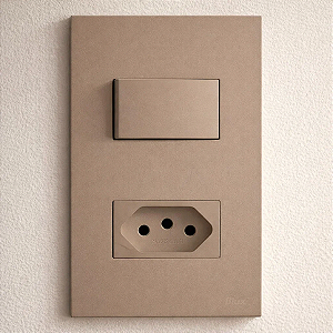 CJ INTERRUPTOR PARALELO+ TOMADA 10A 4X2 - RECTA FENDI SATIN FOSCO