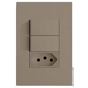CJ DUPLO SIMPLES + TOMADA 20A 4X2 - RECTA FENDI SATIN FOSCO