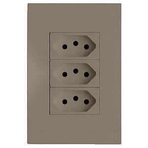 CJ TOMADA TRIPLA 10A 4X2 - RECTA FENDI SATIN FOSCO
