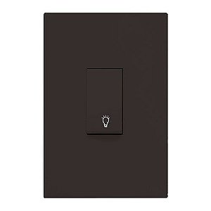 CJ PULSADOR DE MINUTERIA VERTICAL 4X2 - RECTA CHOCOLATE FOSCO
