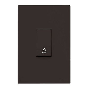 CJ  PULSADOR DE CAMPAINHA VERTICAL 4X2 - RECTA CHOCOLATE FOSCO
