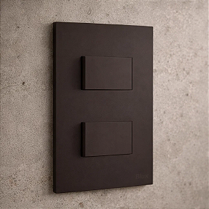 CJ INTERRUPTOR DUPLO SIMPLES 4X2 - RECTA CHOCOLATE SATIN FOSCO