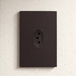 CJ TOMADA 10A VERTICAL 4X2 - RECTA CHOCOLATE SATIN FOSCO
