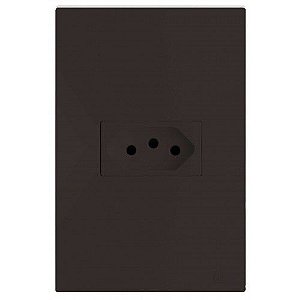 CJ TOMADA 10A HORIZONTAL 4X2 - RECTA CHOCOLATE SATIN FOSCO