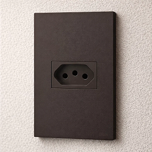 CJ TOMADA 20A HORIZONTAL 4X2 - RECTA CHOCOLATE SATIN FOSCO