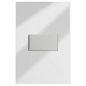 CJ INTERRUPTOR SIMPLES HORIZONTAL 4X2 - RECTA ESPELHADA GLOSS