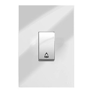 CJ INTERRUPTOR PULSADOR DE CAMPAINHA VERTICAL 4X2 - RECTA ESPELHADA GLOSS