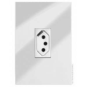 CJ TOMADA 20A VERTICAL 4X2 - RECTA ESPELHADA PRATA GLOSS