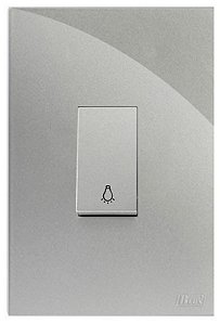 CJ INT.PULSADOR DE MINUTERIA VERTICAL 4X2 RECTA PRATA GLOSS