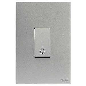 CJ  INT.PULSADOR DE CAMPAINHA 4X2 - RECTA PRATA GLOSS