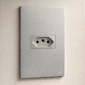 CJ TOMADA 20A HORIZONTAL 4X2 -  RECTA PRATA SATIN FOSCO
