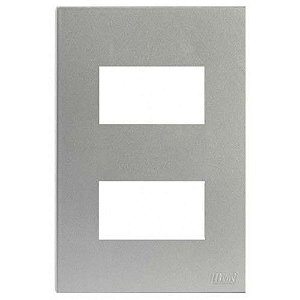 PLACA P/ 2 MOD.SEPARADOS COM SUPORTE 4X2 - RECTA PRATA SATIN
