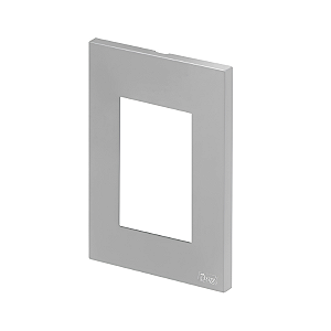 PLACA P/ 3 MODULOS COM SUPORTE 4X2 - RECTA PRATA SATIN FOSCO
