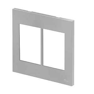 PLACA P/ 6 MODULOS COM SUPORTE 4X4 - RECTA PRATA SATIN FOSCO