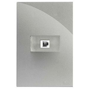 CJ RJ11 2 FIOS (TELEFONE) HOR. 4X2 - RECTA PRATA SATIN FOSCO