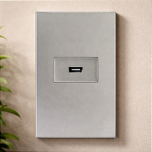 CJ ENTRADA USB 2.A HOR. 4X2 - RECTA PRATA SATIN FOSCO