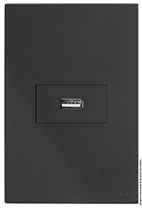 CJ ENTRADA USB 2.A HOR. 4X2 - RECTA GRAFITE SATIN FOSCO