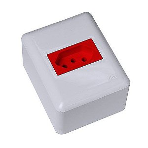 CJ TOMADA 20A VER. HORIZONTAL SOBREPOR - BLUX OVERLAP BRANCO