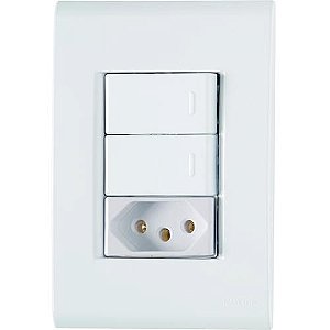 CJ DUPLO SIMPLES + TOMADA 20A BRANCO 4X2 - TRAMONTINA LIZ
