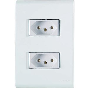 CJ TOMADA DUPLA 20A BRANCO 4X2 - TRAMONTINA LIZ