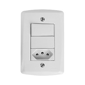 CJ  SIMPLES + TOMADA 10A BRANCO 4X2 - TRAMONTINA LUX2