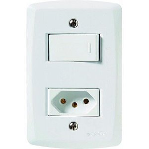 CJ PARALELO + TOMADA 10A BRANCO 4X2 - TRAMONTINA LUX2