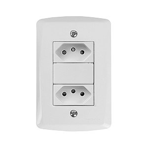 CJ TOMADA DUPLA 10A HORIZONTAL 4X2 - TRAMONTINA LUX2