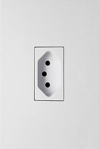 CJ TOMADA 10A VERTICAL 4X2 - RECTA BRANCO SATIN FOSCO