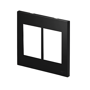 PLACA P/ 6 MODULOS COM SUPORTE 4X4 - RECTA BLACK SATIN FOSCO