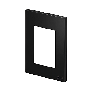 PLACA P/ 3 MODULOS HORIZONTAL COM SUPORTE 4X2 RECTA BLACK SATIN