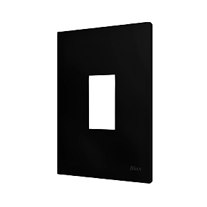 PLACA P/ 1 MODULO VERTICAL COM SUPORTE 4X2 - RECTA BLACK SATIN FOSCO