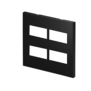 PLACA P/ 4 MODULOS SEPARADOS COM SUPORTE 4X4 RECTA BLACK SATIN