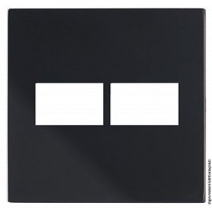 PLACA P/  2 MODULOS COM SUPORTE 4X4 - RECTA BLACK SATIN FOSCO