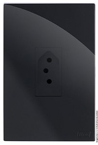 CJ TOMADA 20A VERTICAL 4X2 -  RECTA BLACK GLOSS