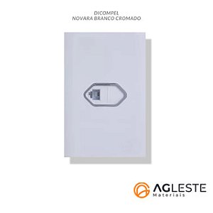 CJ ENTRADA RJ11 ( TELEFONE ) COM SUPORTE 4X2 - NOVARA BRANCO CROMADO