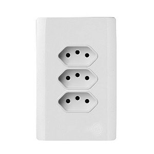 CJ TOMADA TRIPLA 10A 4X2  - NOVARA BRANCO TOTAL