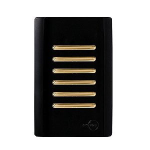 CJ INTERRUPTOR SEXTUPLO SIMPLES (ESPECIAL) 4X2 - NOVARA PRETO BRILHANTE GOLD